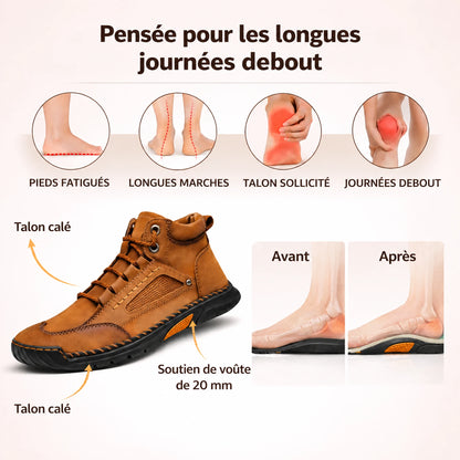Talon calé et soutien de voûte à l'intérieur de la botte