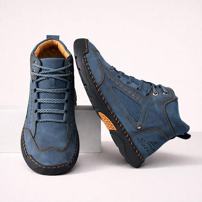 Bottes confort bleu, vue de face et de côté